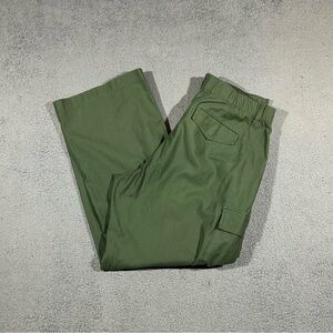 Uniqlo Cargo Pants Men’s 32-33 Olive Green Elastic Waist Loose Fit baggy #1412